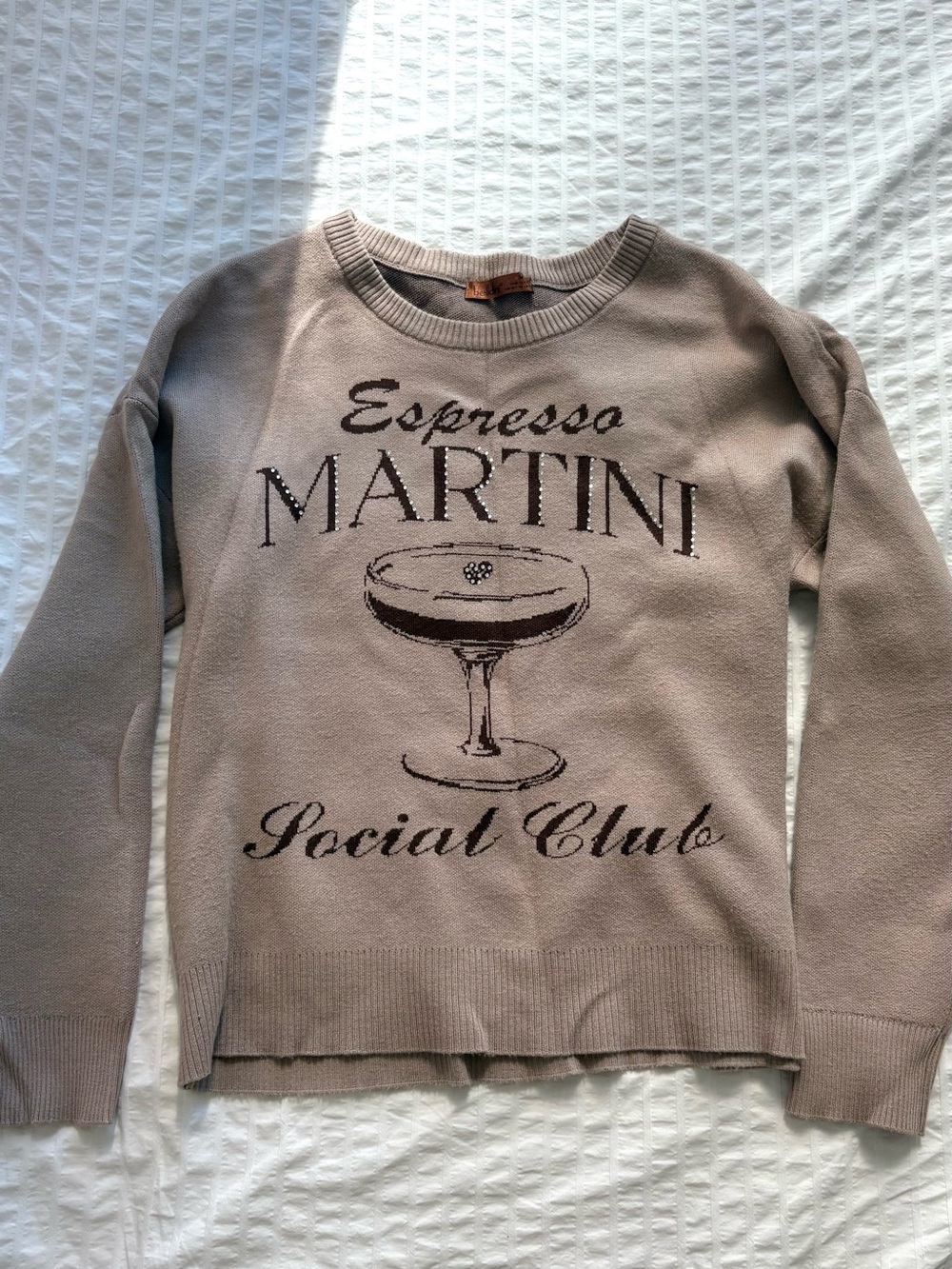Espresso Martini Graphic Sweater - Taupe